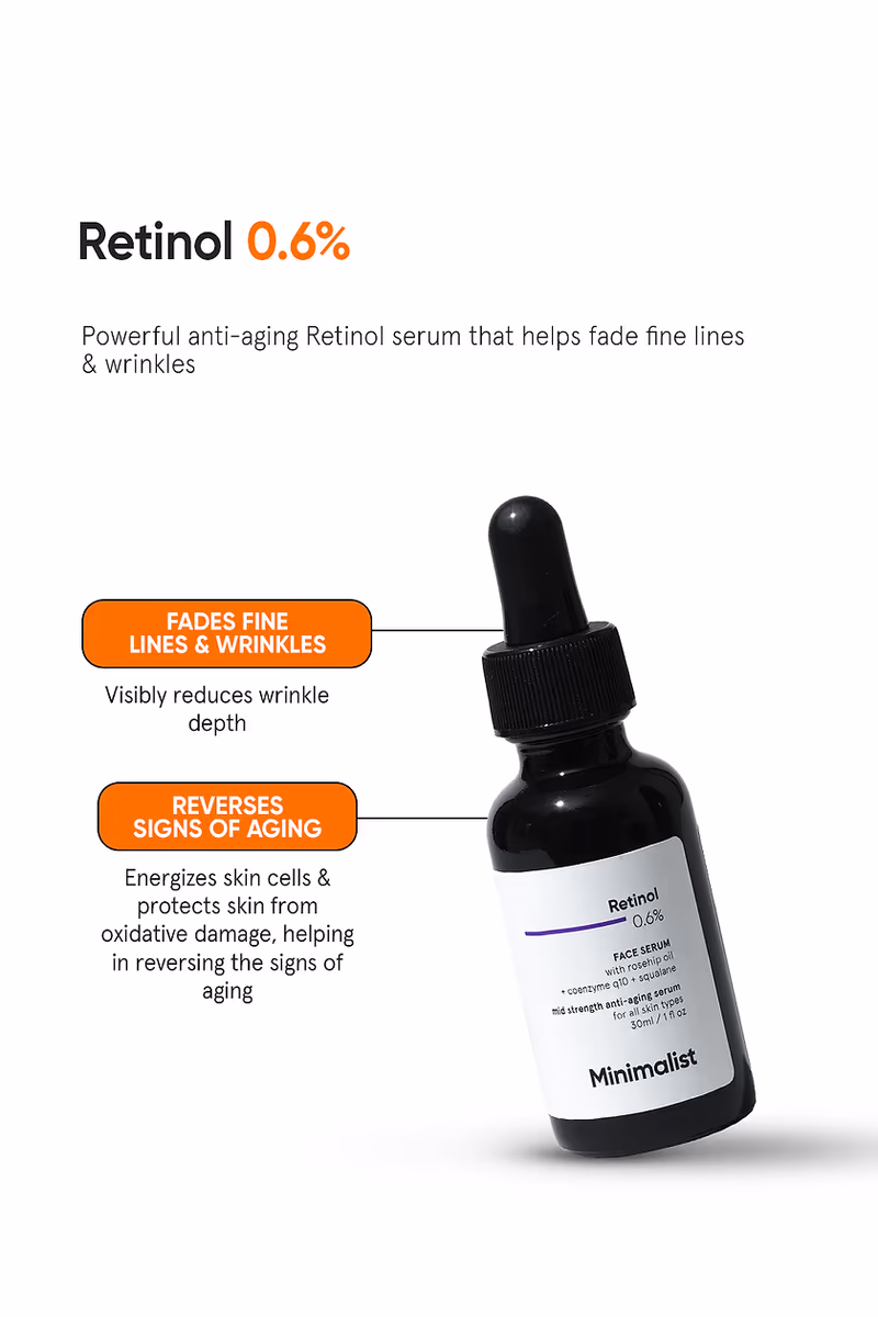 Minimalist - Retinol 0.6% - Face Serum - Anti Aging Mid-Strength Serum