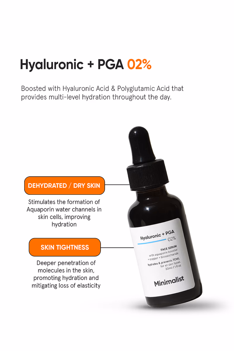 Minimalist - Hyaluronic + PGA 02% - Face Serum