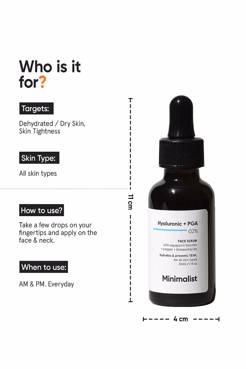 Minimalist - Hyaluronic + PGA 02% - Face Serum