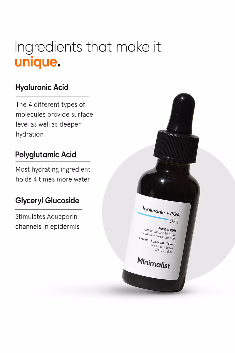 Minimalist - Hyaluronic + PGA 02% - Face Serum