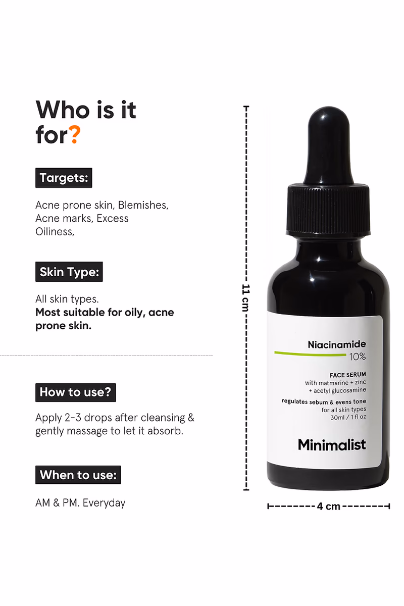 Minimalist - 10% Niacinamide - Face Serum - With Matmarine + Zinc