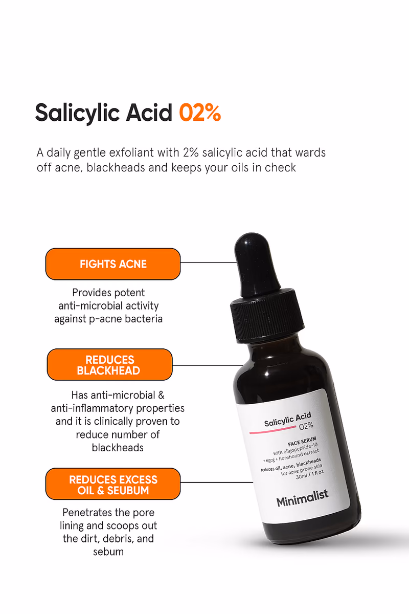 Minimalist - 2% Salicylic Acid - Face Serum - For Blackheads & Whiteheads