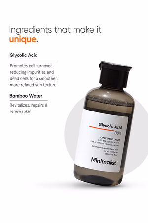 Minimalist - 8% Glycolic Acid Toner For Exfoliates Smoothes Skin