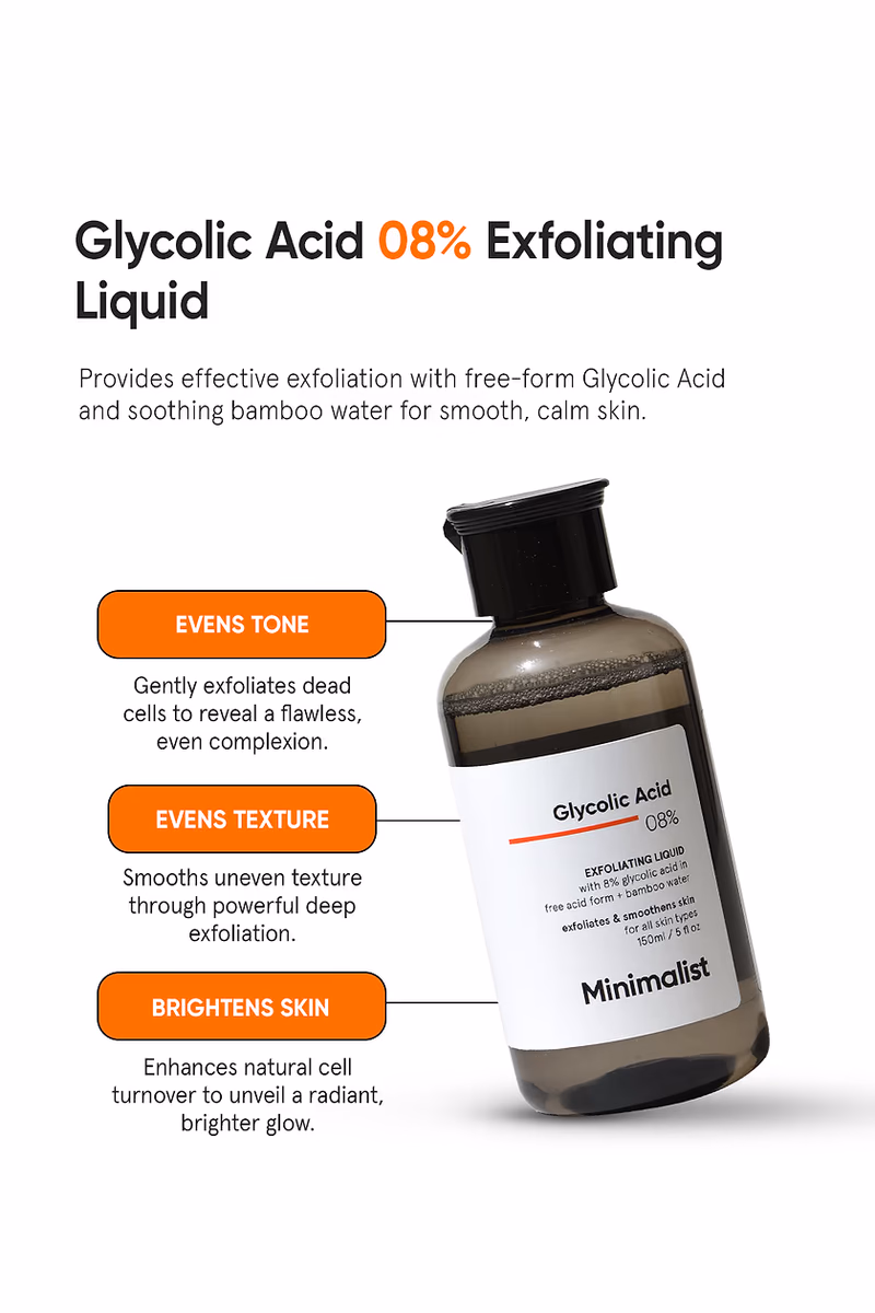 Minimalist - 8% Glycolic Acid Toner For Exfoliates Smoothes Skin