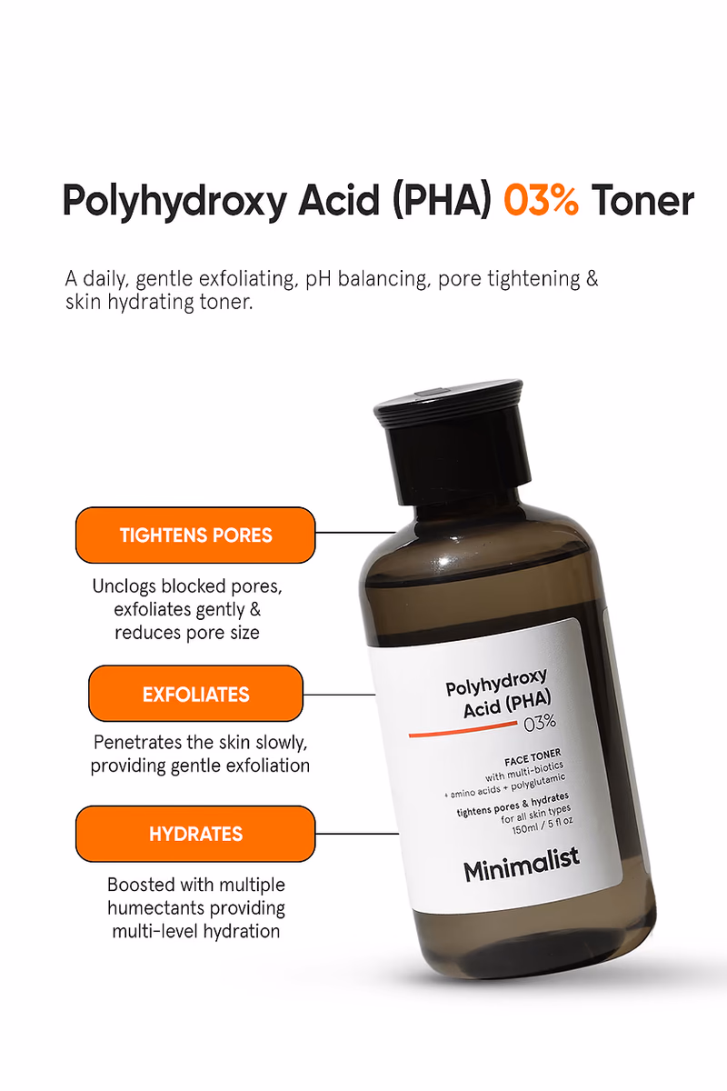 Minimalist - 3% Polyhydroxy PHA - Face Toner - With Multi Biotics