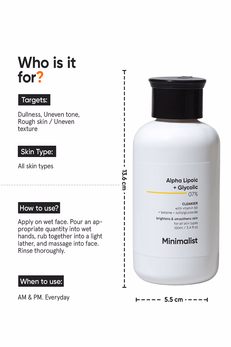 Minimalist - Alpha Lipoic+Glycolic - 07% - Cleanser