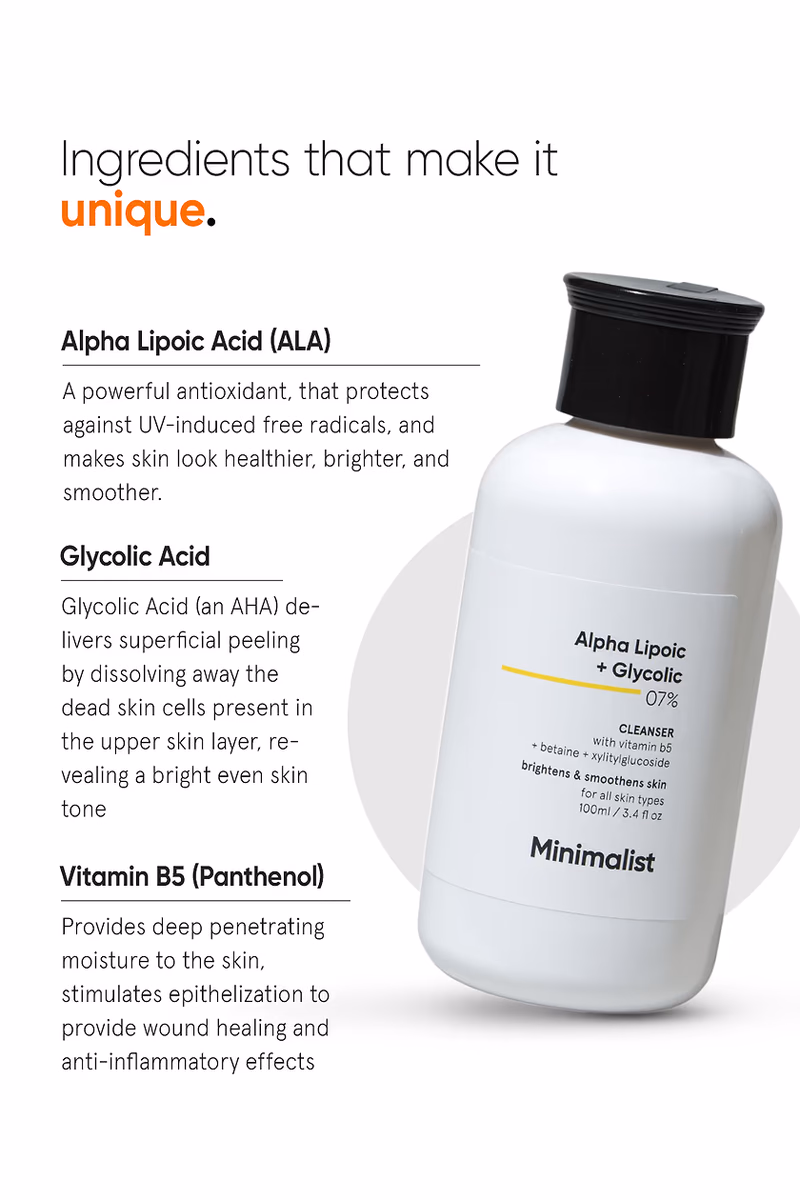 Minimalist - Alpha Lipoic+Glycolic - 07% - Cleanser