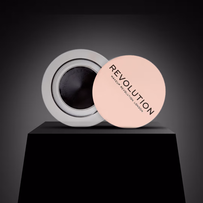 Makeup Revolution Gel Eyeliner Pot with Brush - Black