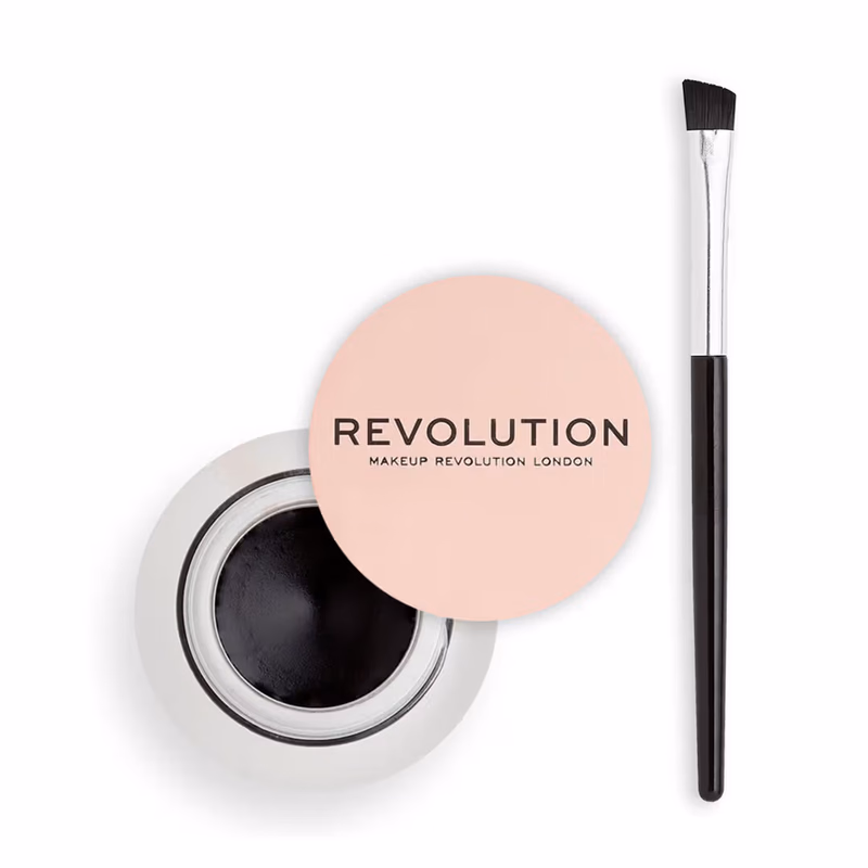 Makeup Revolution Gel Eyeliner Pot with Brush - Black