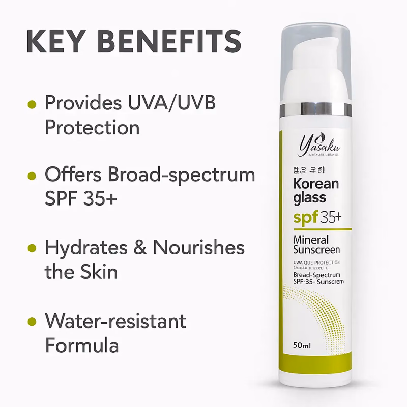 YASAKU - KOREAN GLASS - SPF35+ - MINERAL SUNSCREEN