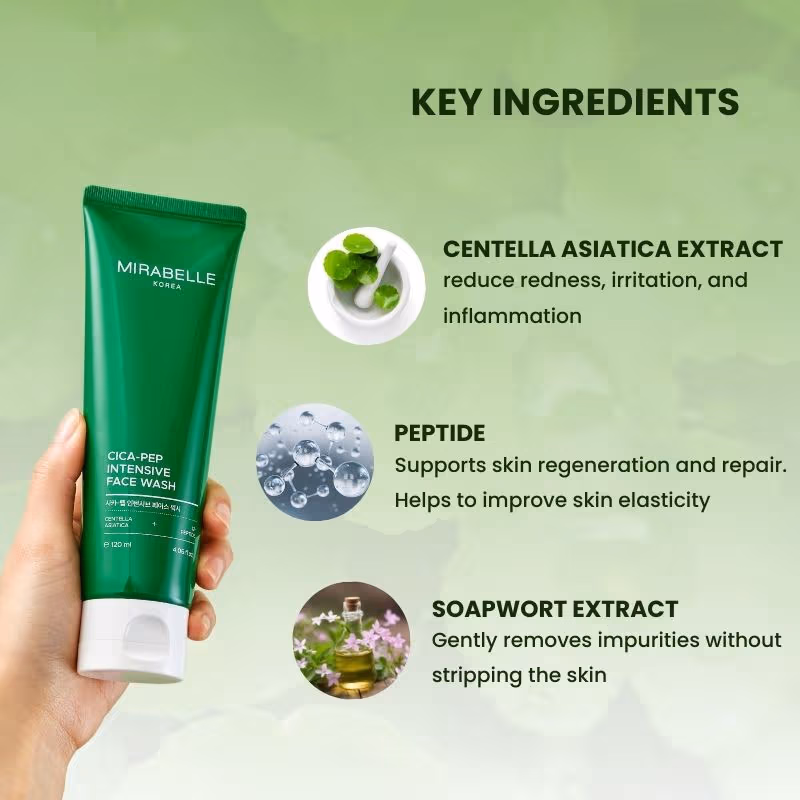 Mirabelle Korea - Cica + Peptide Intensive Face Wash