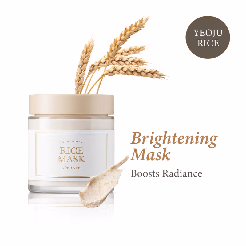 I'm From - Rice Mask - Brightening & Gentle Exfoliating Korean Face Mask, Minimizes Enlarged Pores