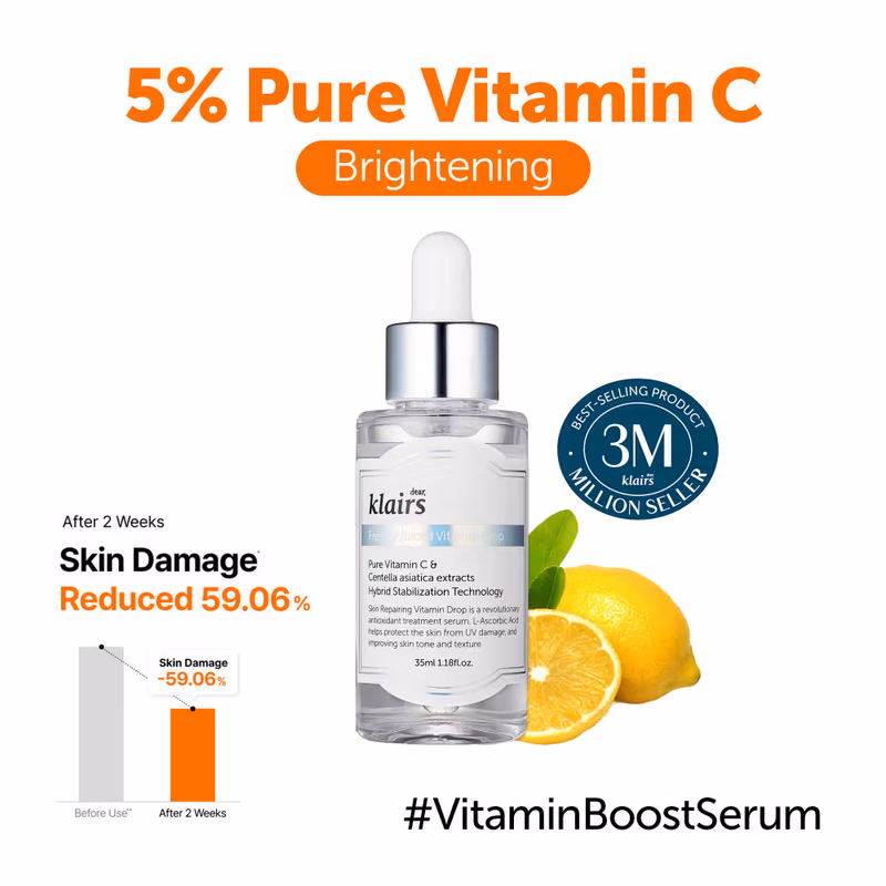 Klairs - Freshly Juiced Vitamin Drop - Pure Vitamin C Serum & I'm From Rice Toner - Ultimate Glow Combo