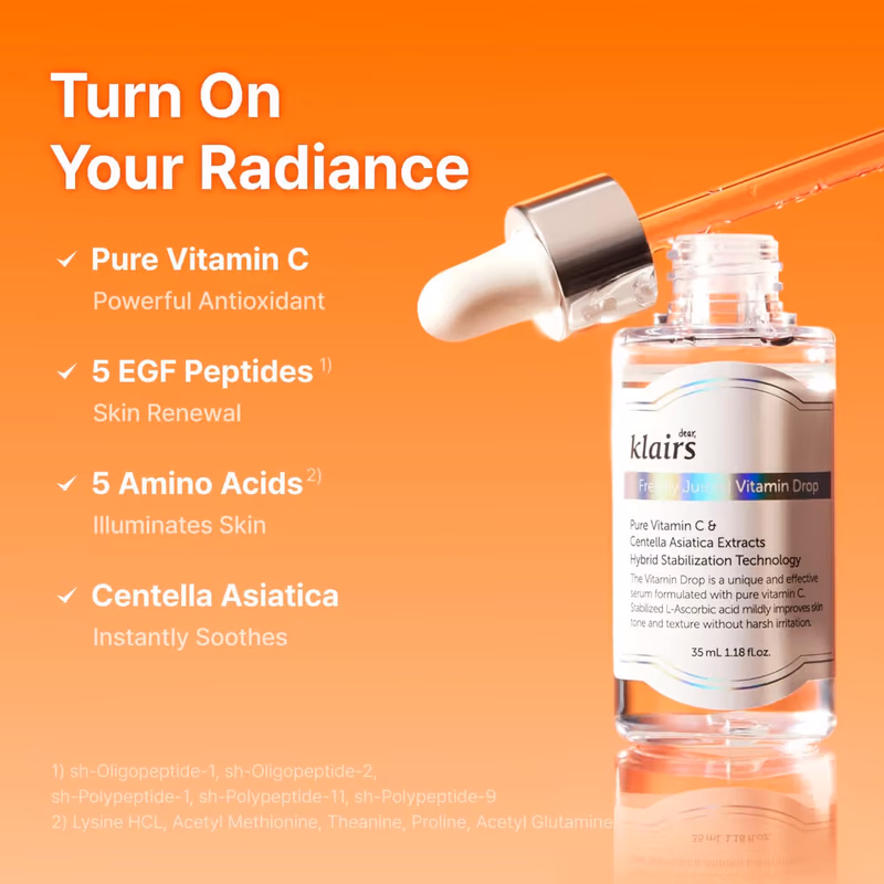 Klairs - Freshly Juiced Vitamin Drop - Pure Vitamin C Serum & I'm From Rice Toner - Ultimate Glow Combo