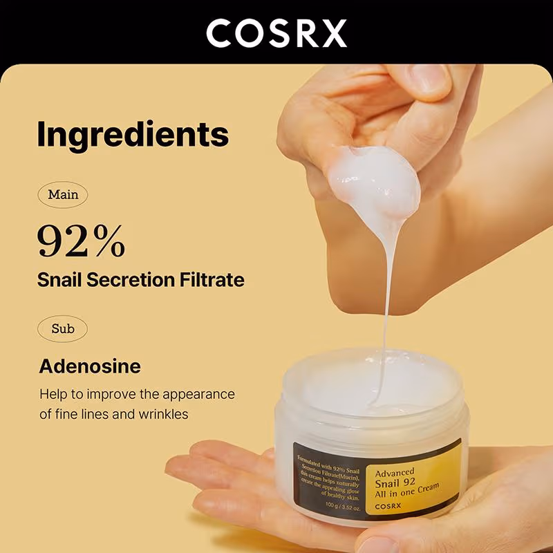 COSRX - Advanced Snail Mucin 92 - All In One Cream with Hyaluronic Acid