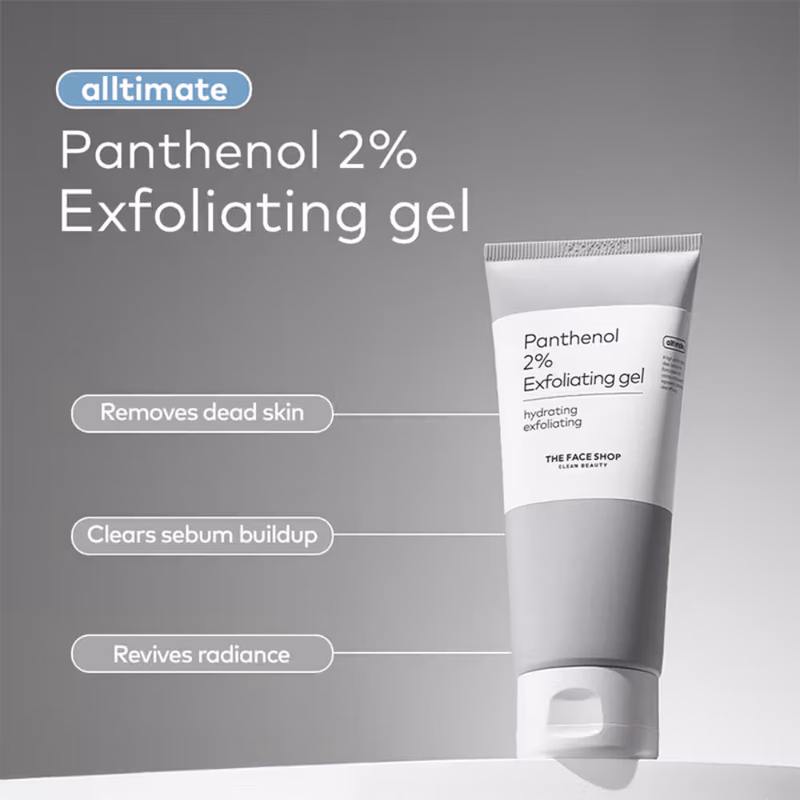 The Face Shop - Alltimate Panthenol 2% Exfoliating Gel - Korean Cleansing Scrub with AHA, BHA, LHA, PHA