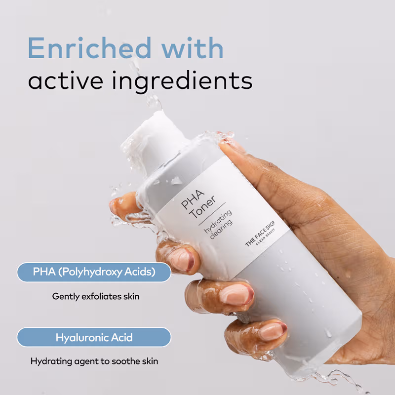 The Face Shop - PHA Toner with Hyaluronic Acid ΓÇô Liquid Exfoliant & Hydrates Skin to Improve Texture