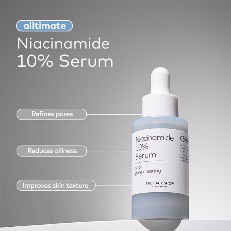 The Face Shop - Alltimate Niacinamide 10% Korean Serum - Reduces Oil & Minimizes Pores, for Oily Skin