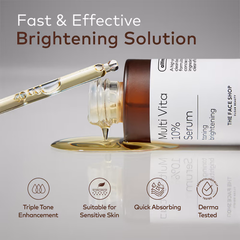 The Face Shop - Alltimate Multi Vita 10% Serum - Vitamin C Brightening & Illuminating Korean Skincare