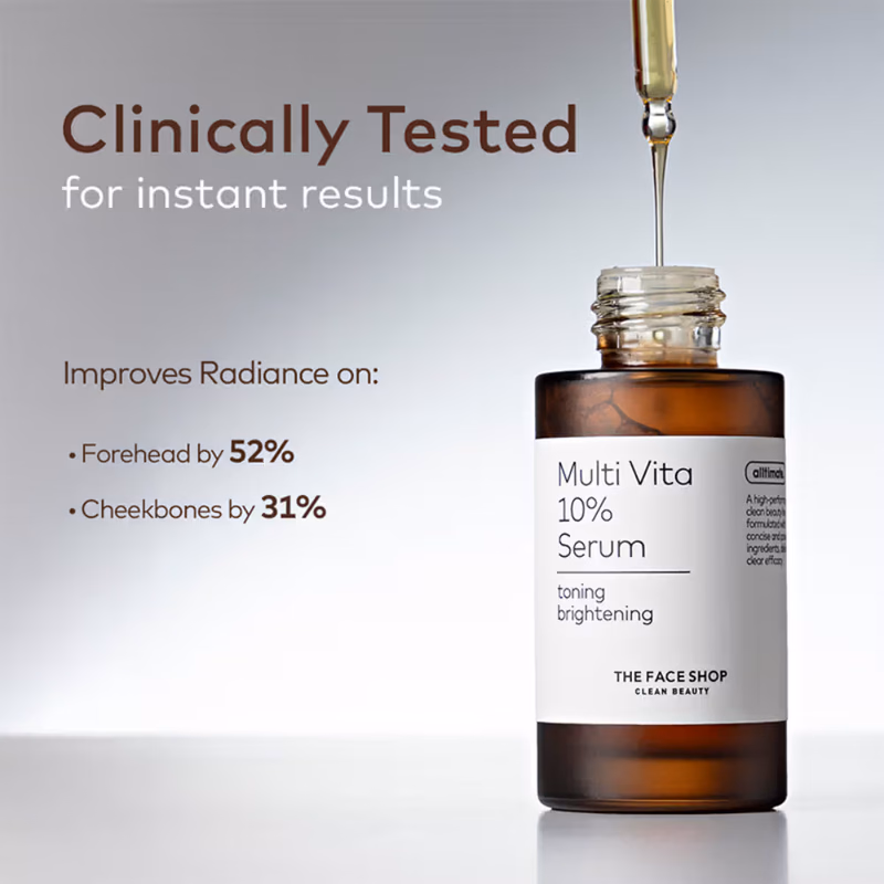 The Face Shop - Alltimate Multi Vita 10% Serum - Vitamin C Brightening & Illuminating Korean Skincare