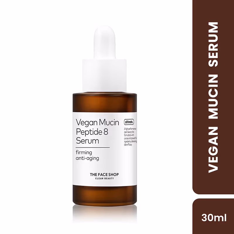 The Face Shop A - lltimate Vegan Mucin Peptide 8 Serum - No Snails, Korean, Anti Aging, Hydrating