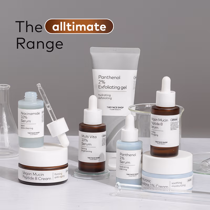 The Face Shop A - lltimate Vegan Mucin Peptide 8 Serum - No Snails, Korean, Anti Aging, Hydrating