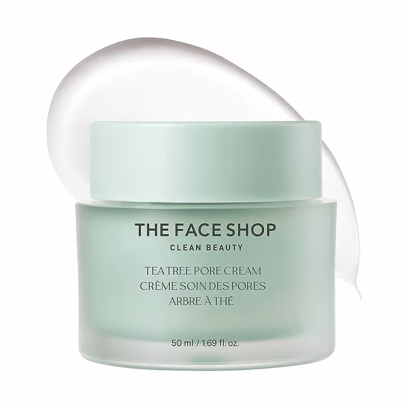 The Face Shop - Tea Tree Pore Cream - Korean Moisturizer with AHA, Salicylic Acid (BHA) & PHA for Acne