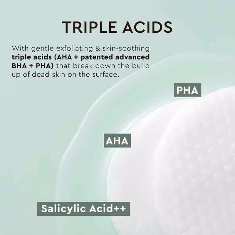 The Face Shop - Tea Tree Korean Toner Pads - with AHA, Salicylic Acid (BHA) & PHA for Acne & Oily Skin