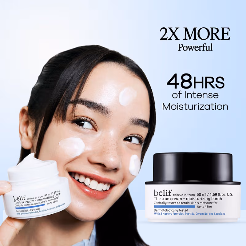 Belif - Moisturizing Bomb Cream - Vegan Korean Face Cream with Ceramides & Peptides For Barrier Repair
