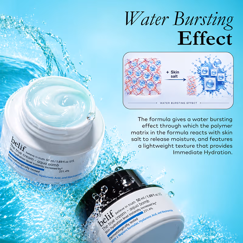 Belif - The True Cream Aqua Bomb - Dermat Tested Moisturizer, Increases Skin Hydration By 70%