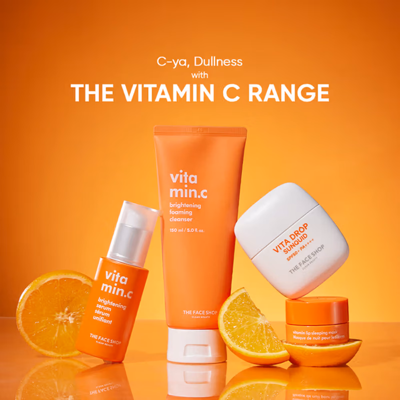 The Face Shop - Vitamin C Brightening Korean Face Wash - Foaming Cleanser with Niacinamide & Panthenol