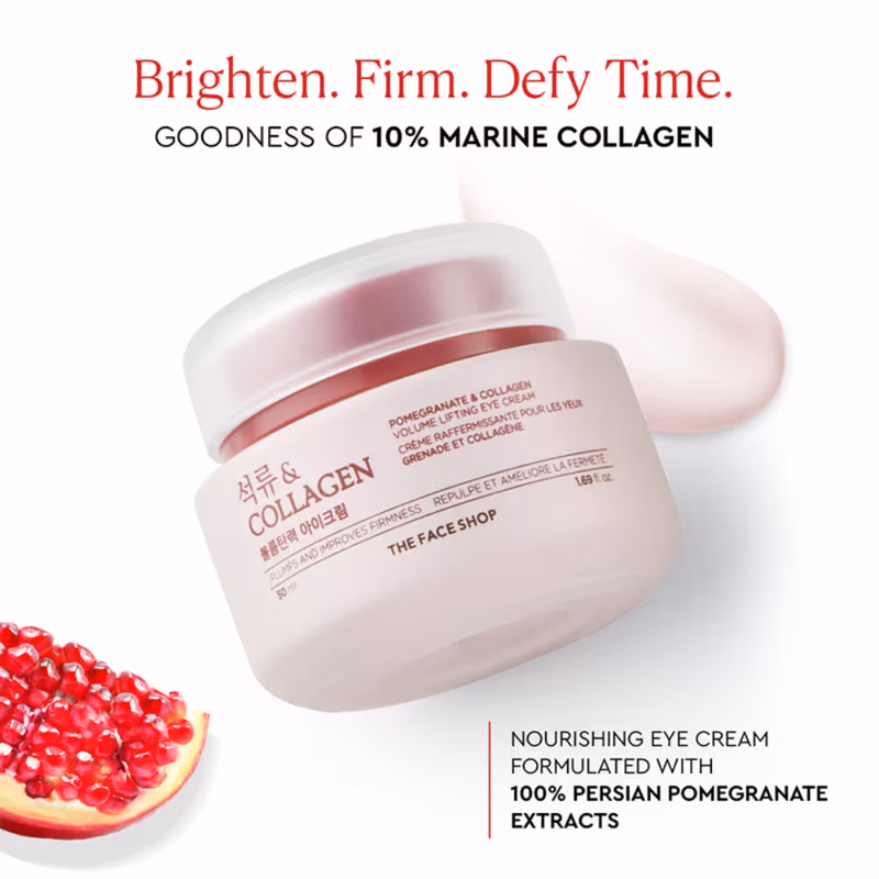 The Face Shop - Collagen & Pomegranate Korean - Under Eye Cream for Dark Circles & Wrinkles