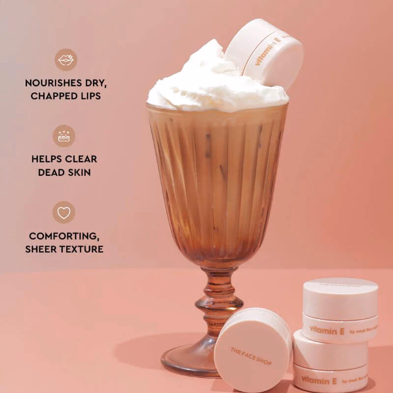 The Face Shop - Vitamin E Rice Lip Mask - With Free Sushi Pouch