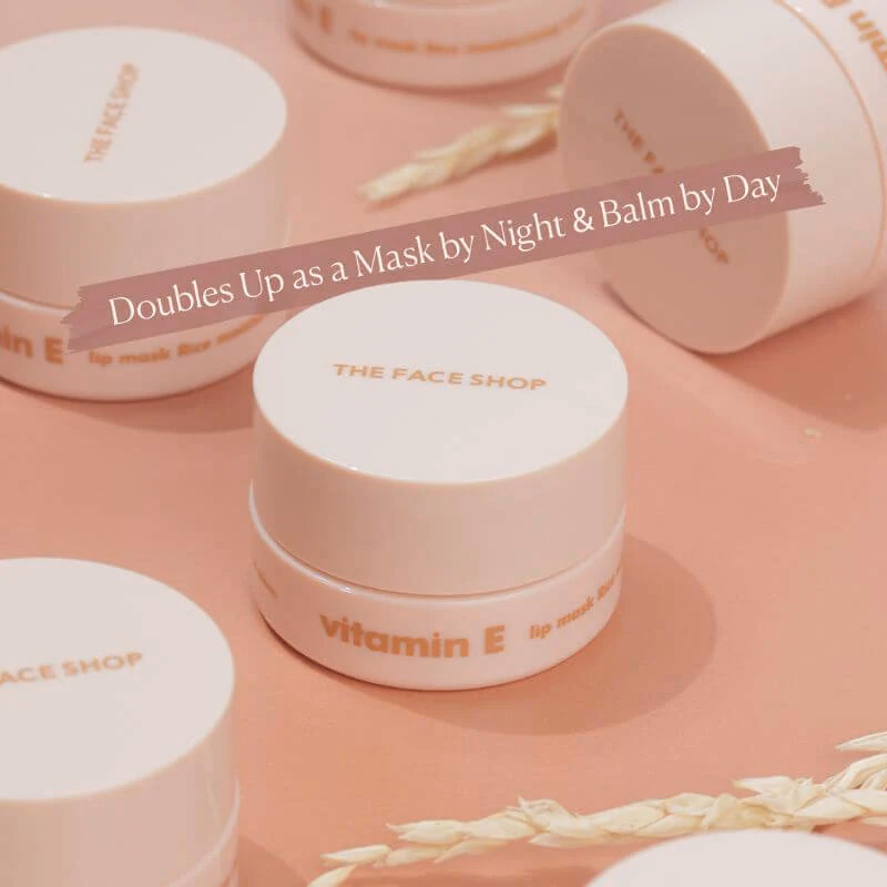 The Face Shop - Vitamin E Rice Lip Mask - With Free Sushi Pouch