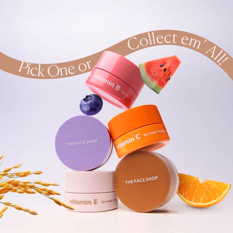 The Face Shop - Vitamin E Rice Lip Mask - With Free Sushi Pouch