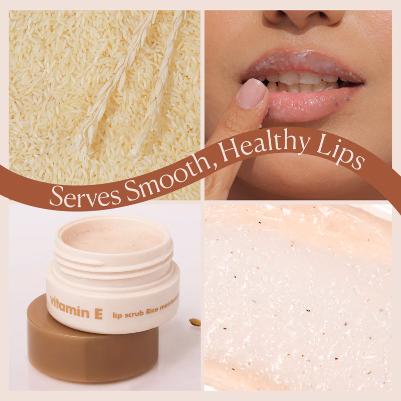 The Face Shop - Vitamin E Rice Lip Scrub - With Free Sushi Pouch