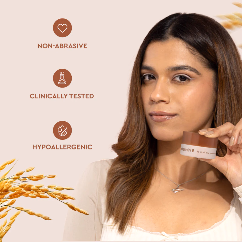 The Face Shop - Vitamin E Rice Lip Scrub - With Free Sushi Pouch