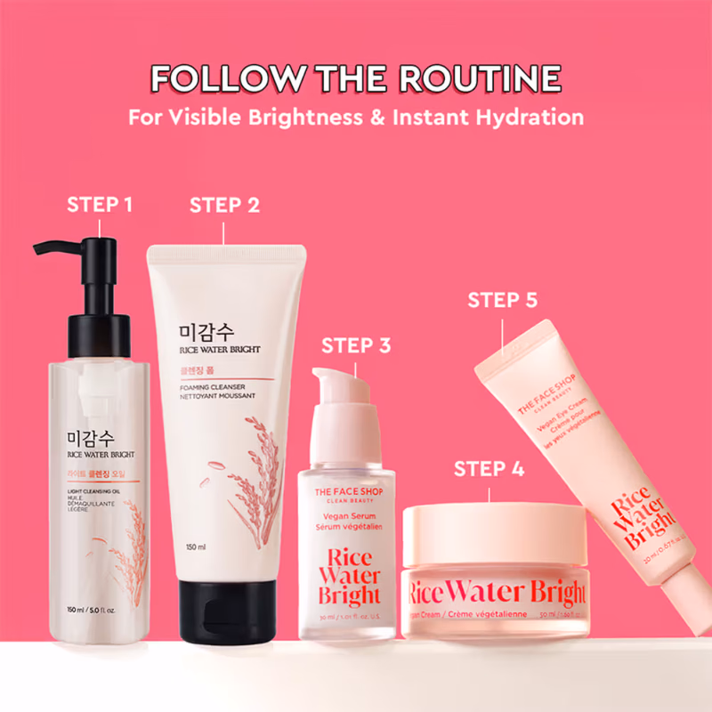 The Face Shop - Rice Water Bright Korean Cleanser -  Face Wash for Even Tone & Glowing Skin