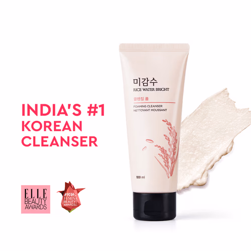 The Face Shop - Rice Water Bright Korean Cleanser - Best Face Wash for Even Tone & Glowing Skin