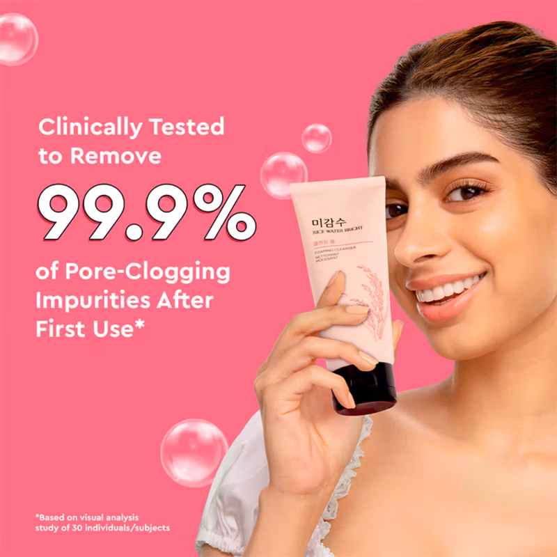 The Face Shop - Rice Water Bright Korean Cleanser - Best Face Wash for Even Tone & Glowing Skin