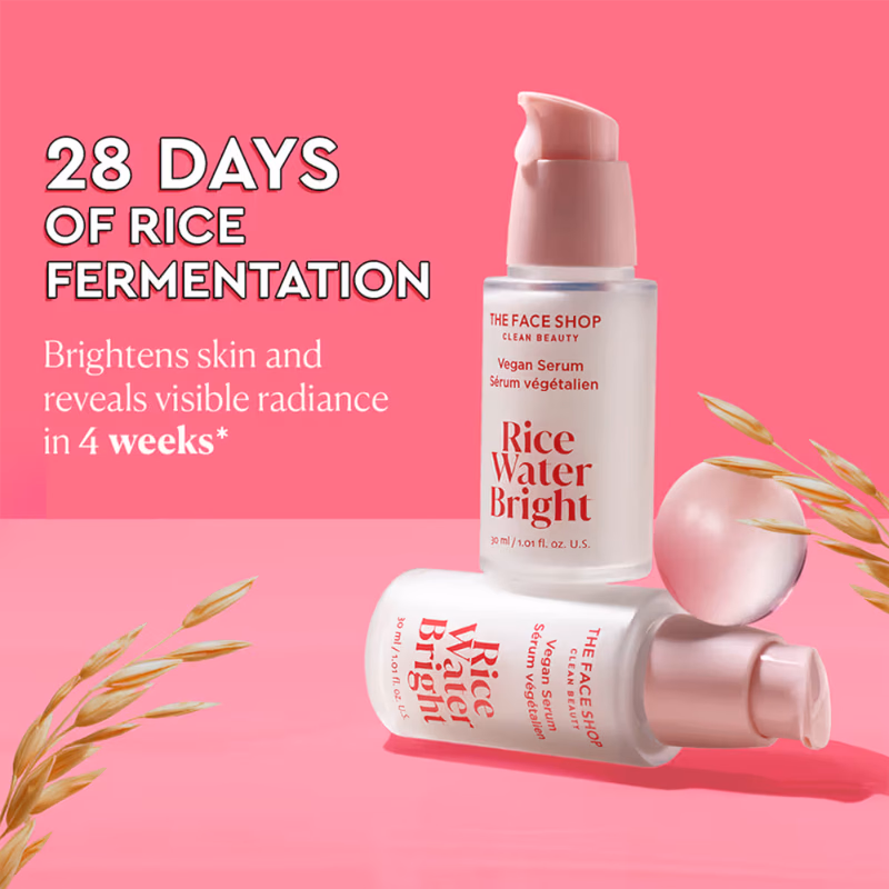 The Face Shop - Rice Water Serum - with Niacinamide & HA, Brightens Skin, Fades Blemishes & Acne Marks