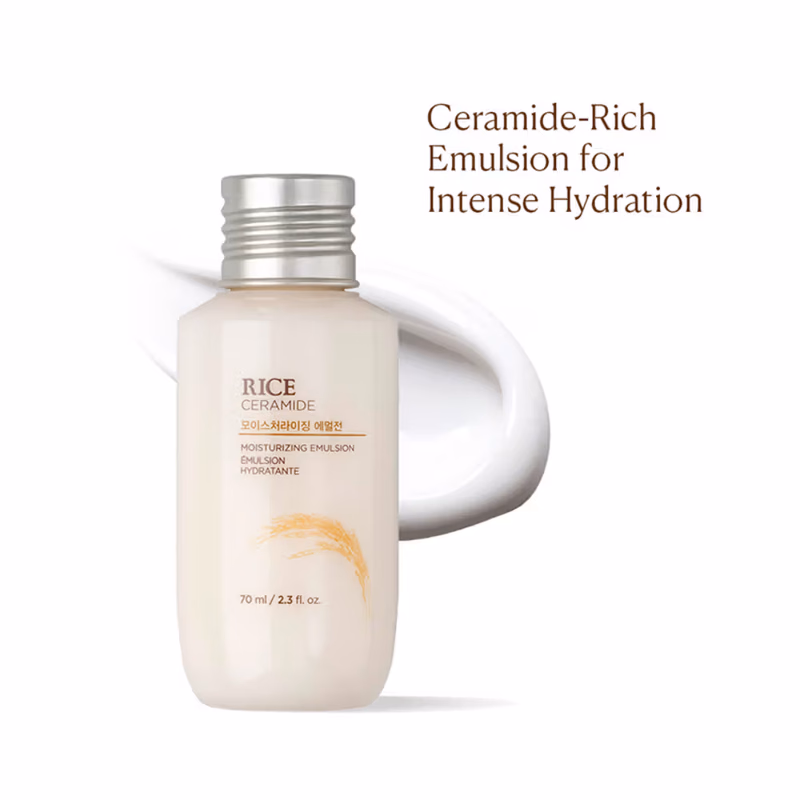 The Face Shop - Ceramide & Rice Emulsion - Barrier Repair Brightening Moisturizer for Dull & Dry Skin