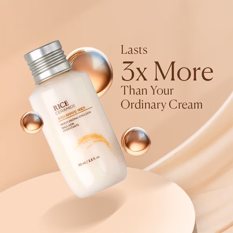 The Face Shop - Ceramide & Rice Emulsion - Barrier Repair Brightening Moisturizer for Dull & Dry Skin