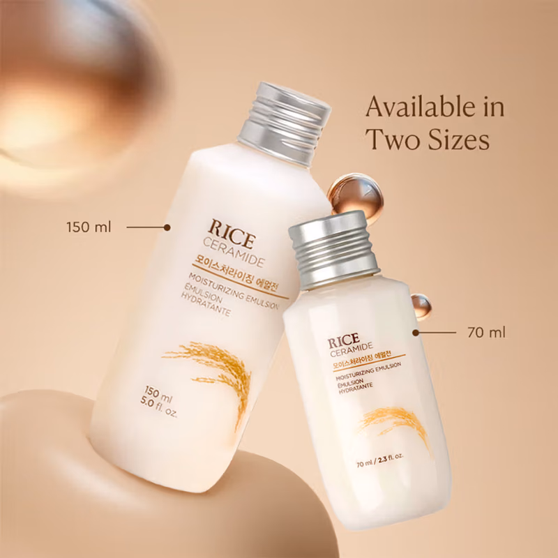 The Face Shop - Ceramide & Rice Emulsion - Barrier Repair Brightening Moisturizer for Dull & Dry Skin