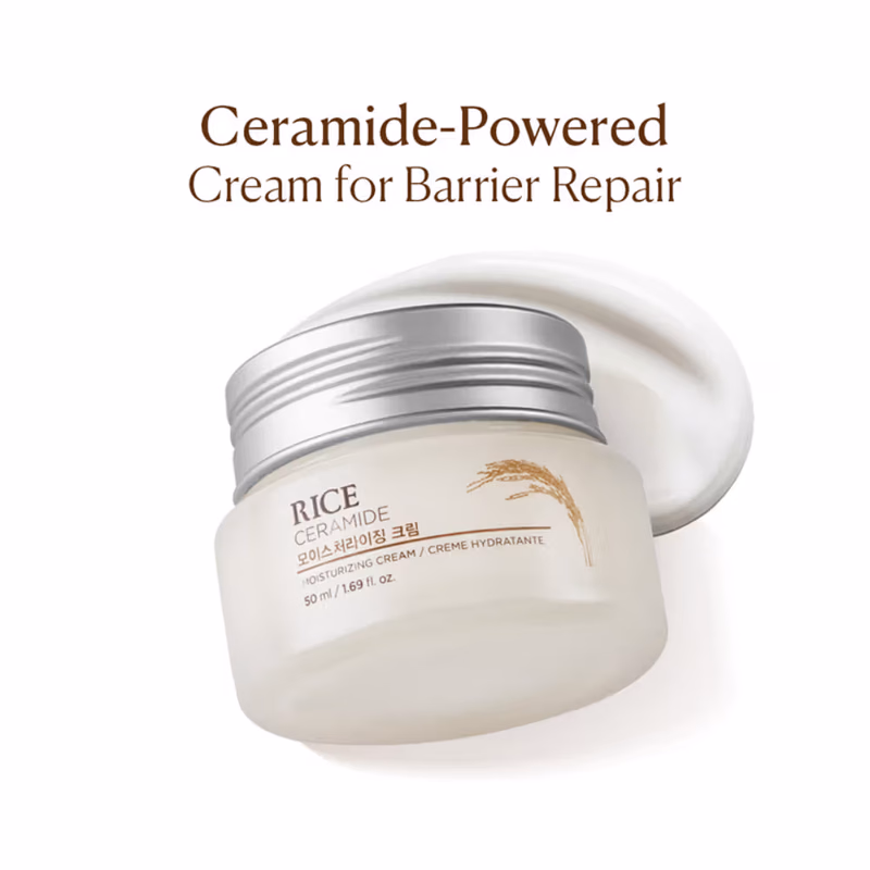 The Face Shop - Ceramide & Rice Moisturizer - Korean Day Cream for Barrier Repair & Glass Skin Glow