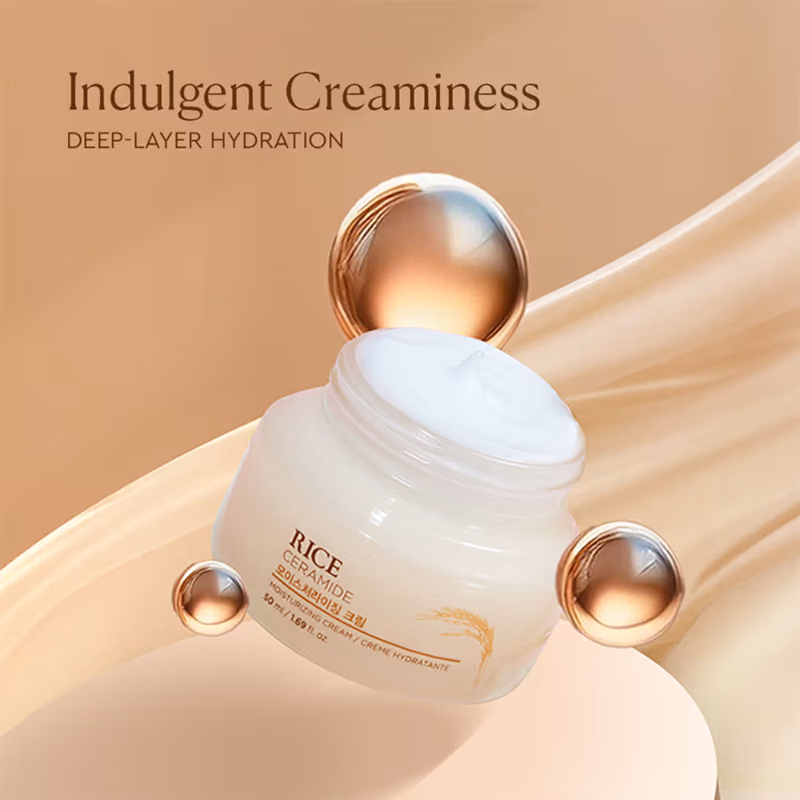 The Face Shop - Ceramide & Rice Moisturizer - Korean Day Cream for Barrier Repair & Glass Skin Glow
