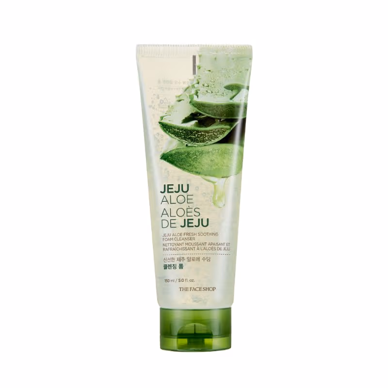 The Face Shop - Jeju Aloe Fresh Soothing Foam - Cleanser Gel To Foam Hydrating & Cooling Face Wash