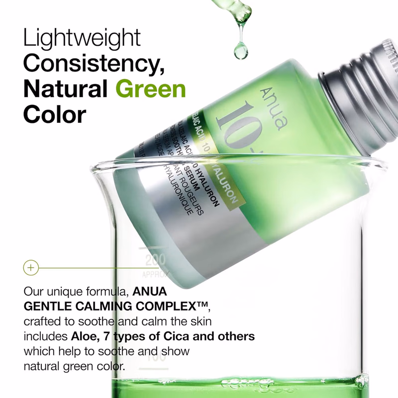 Anua - Azelaic Acid 10 Hyaluron - Redness Soothing Serum - with Cica Soothes & Calms Acne-Prone Skin