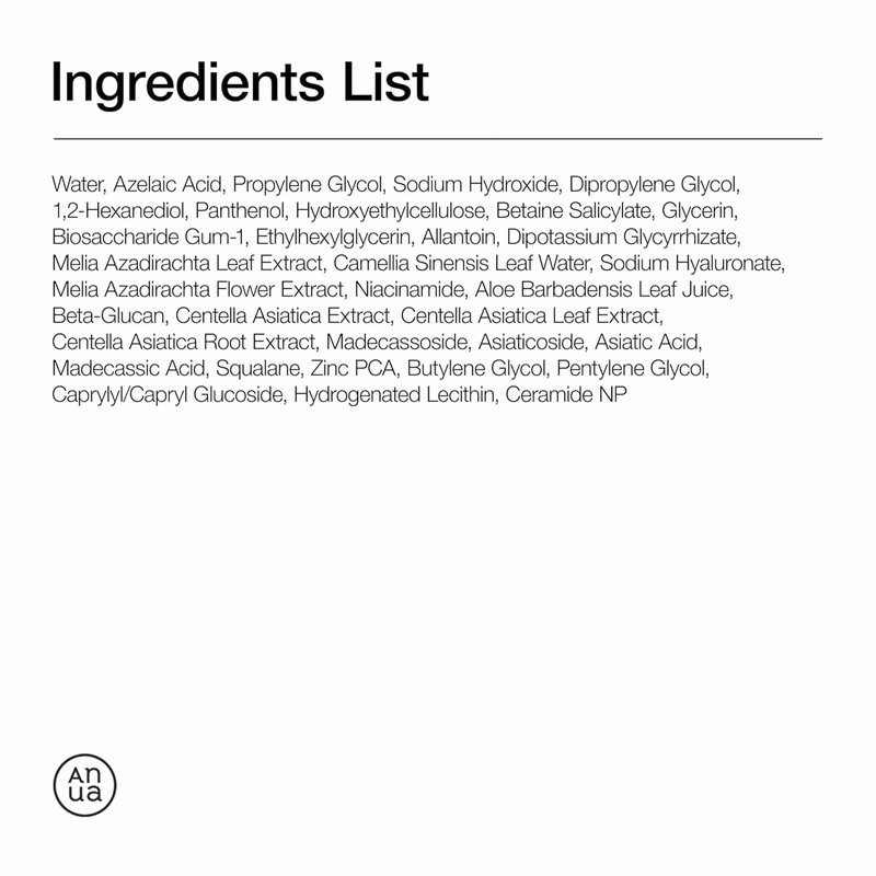 Anua - Azelaic Acid 10 Hyaluron - Redness Soothing Serum - with Cica Soothes & Calms Acne-Prone Skin