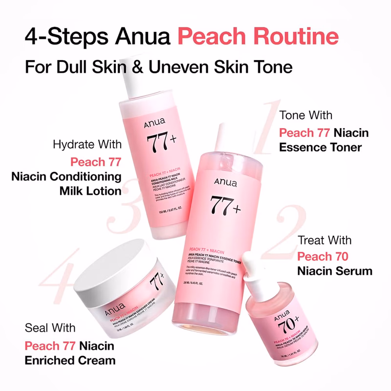 Anua - Peach 70 Niacin Serum - with 5% Niacinamide for Glass Skin, Brightens Skin & Minimizes Pores